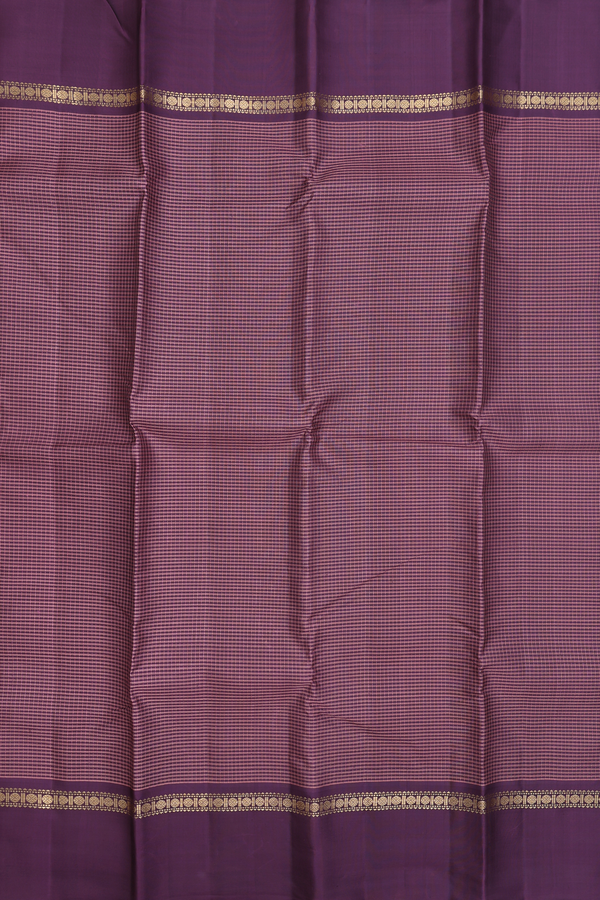Kanchipuram Silk Saree Mulberry And Purple With Stripes Design