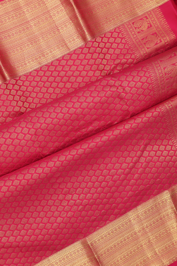 Kanchipuram Silk Saree In Multicolor With Checks Design