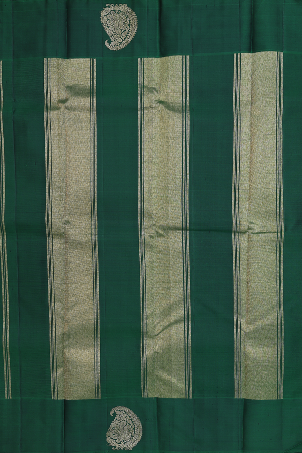 Kanchipuram Silk Saree Orange And Magenta With Checks Design