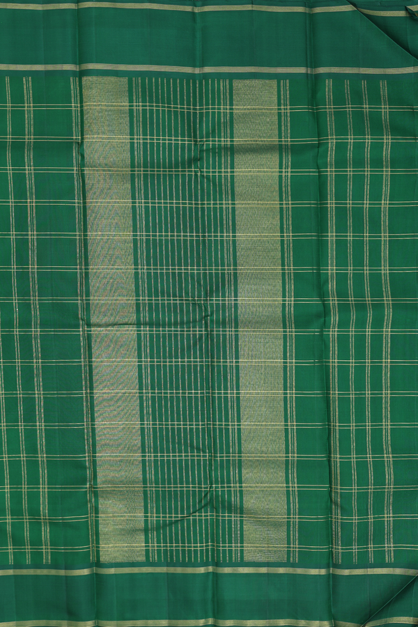 Kanchipuram Silk Saree Orange And Magenta With Checks Design