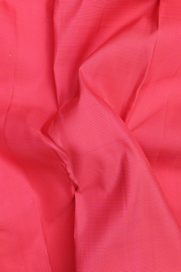 Kanchipuram Silk Saree Orange And Magenta With Checks Design