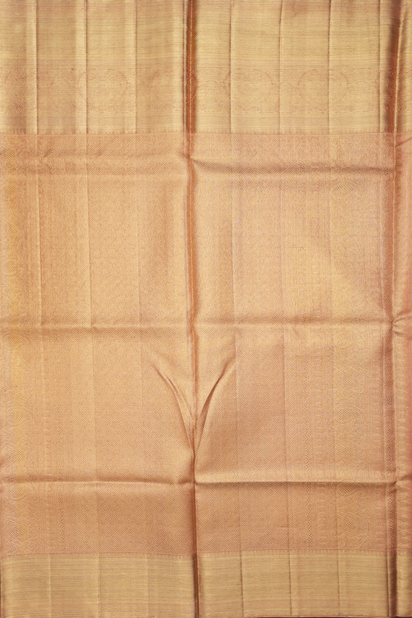 Kanchipuram Silk Saree Orange Tissue With Vanasingaram Design