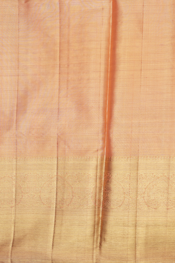 Kanchipuram Silk Saree Orange Tissue With Vanasingaram Design
