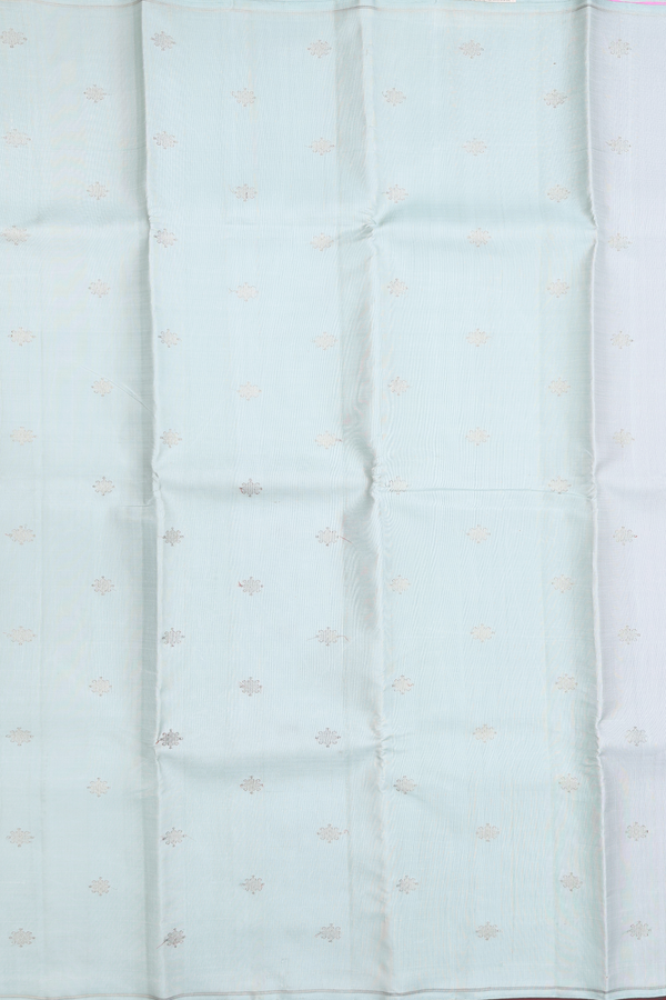 Kanchipuram Silk Saree Pale Green With Zari Buttas