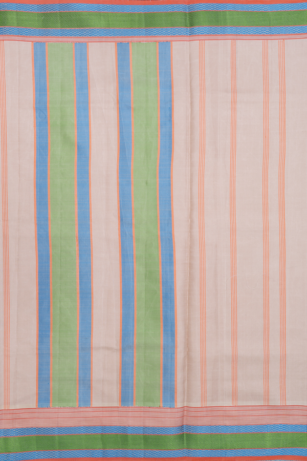 Kanchipuram Silk Saree Pastel Brown With Hand Painted Design