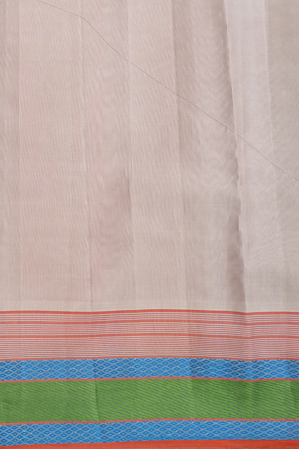 Kanchipuram Silk Saree Pastel Brown With Hand Painted Design