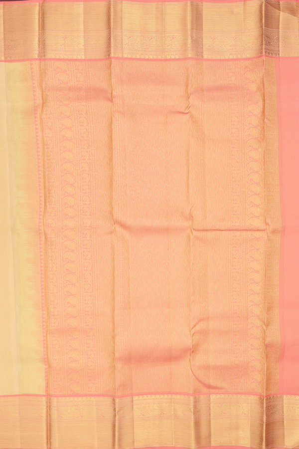 Kanchipuram Silk Saree Pastel Brown With Paisley Motifs