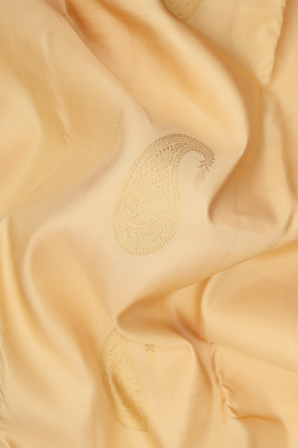 Kanchipuram Silk Saree Pastel Brown With Paisley Motifs