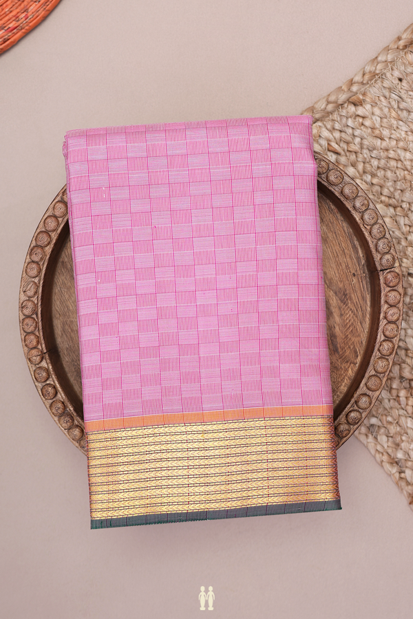 Kanchipuram Silk Saree Pastel Pink With Paai Madippu Kattai