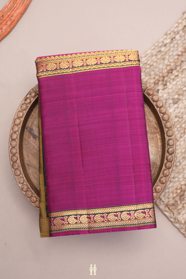 Kanchipuram Silk Saree In Peanut Brown With Checks Design