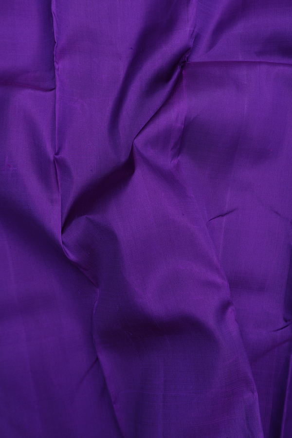 Kanchipuram Silk Saree Plain Royal Purple With Floral Border