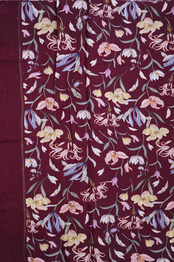 Kanchipuram Silk Saree Dark Maroon With Brocade Design