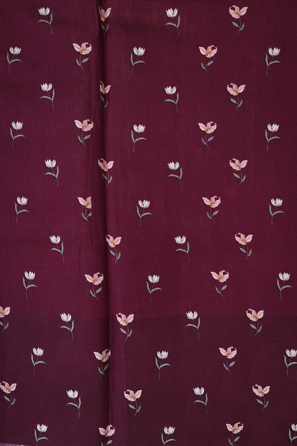 Kanchipuram Silk Saree Dark Maroon With Brocade Design