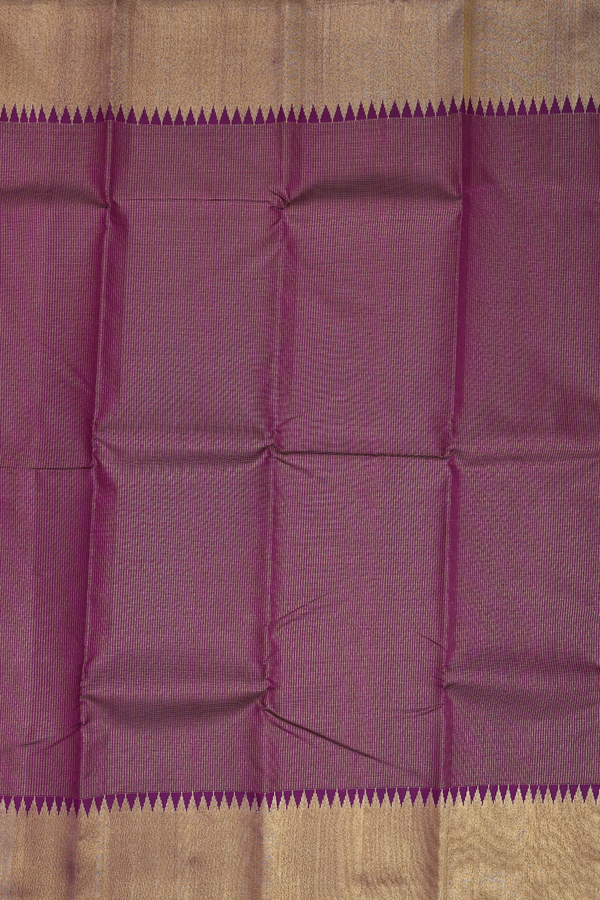 Kanchipuram Silk Saree Plum Purple With Checks Design