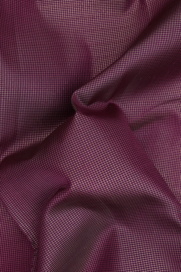 Kanchipuram Silk Saree Plum Purple With Checks Design