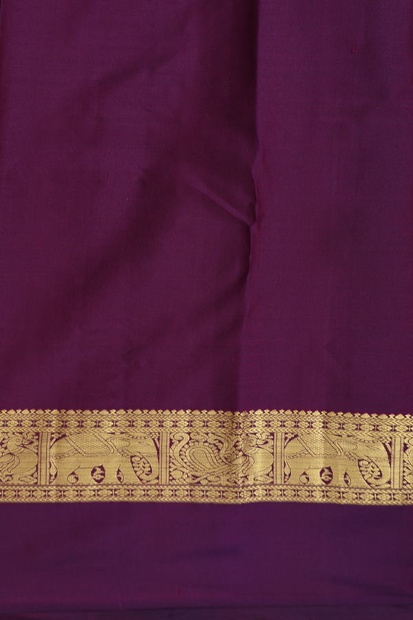 Kanchipuram Silk Saree Purple And Green With Checks Design