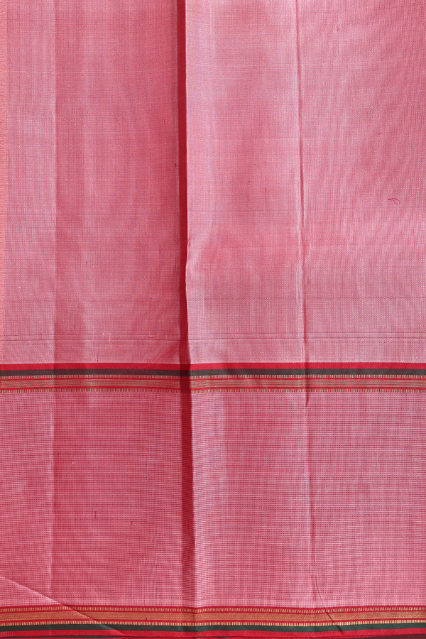 Kanchipuram Silk Saree Purple And Green With Stripes Design