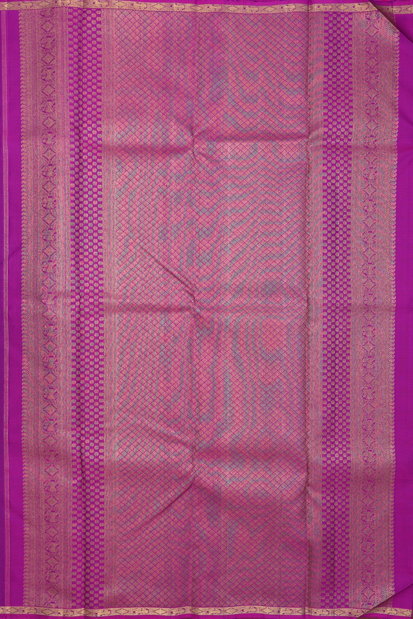 Kanchipuram Silk Saree Purple With Paai Madippu Kattai Design