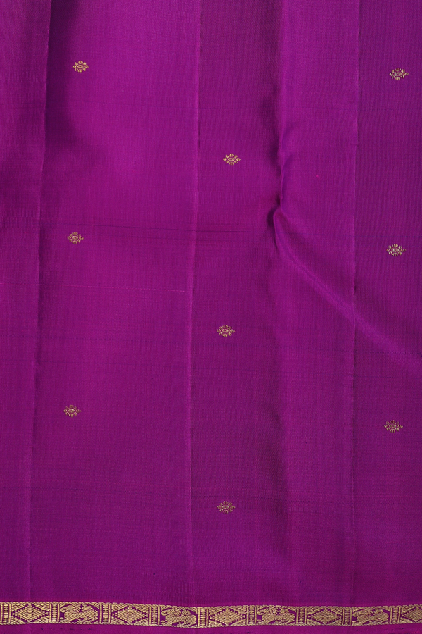 Kanchipuram Silk Saree Purple With Paai Madippu Kattai Design