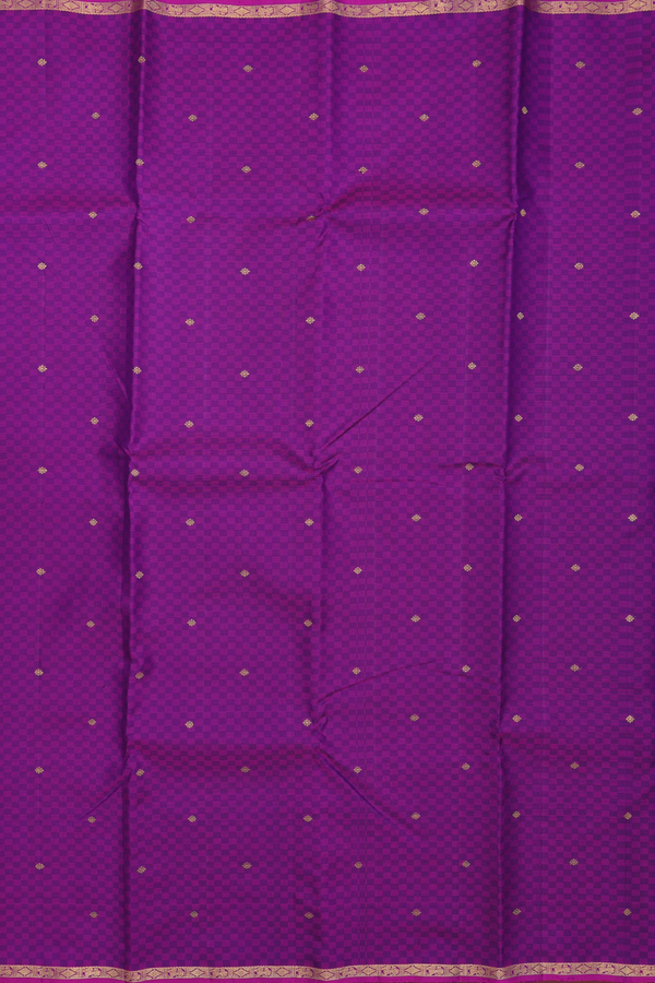 Kanchipuram Silk Saree Purple With Paai Madippu Kattai Design