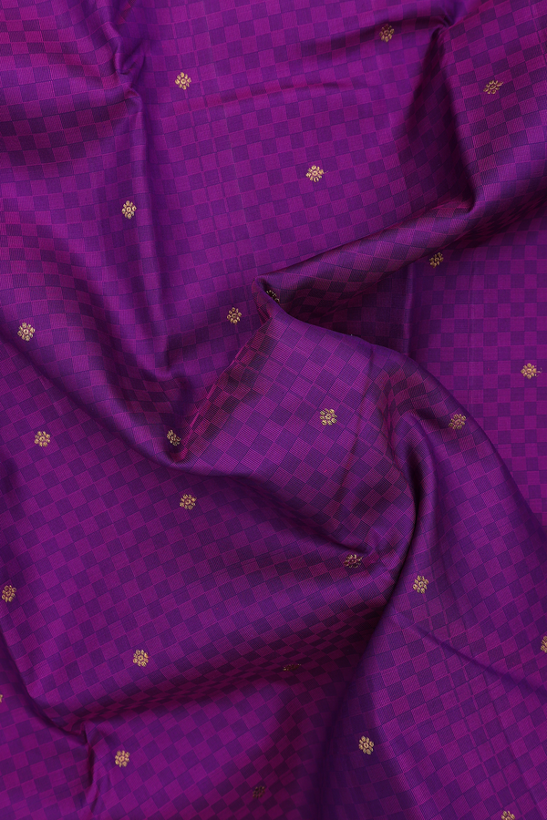 Kanchipuram Silk Saree Purple With Paai Madippu Kattai Design