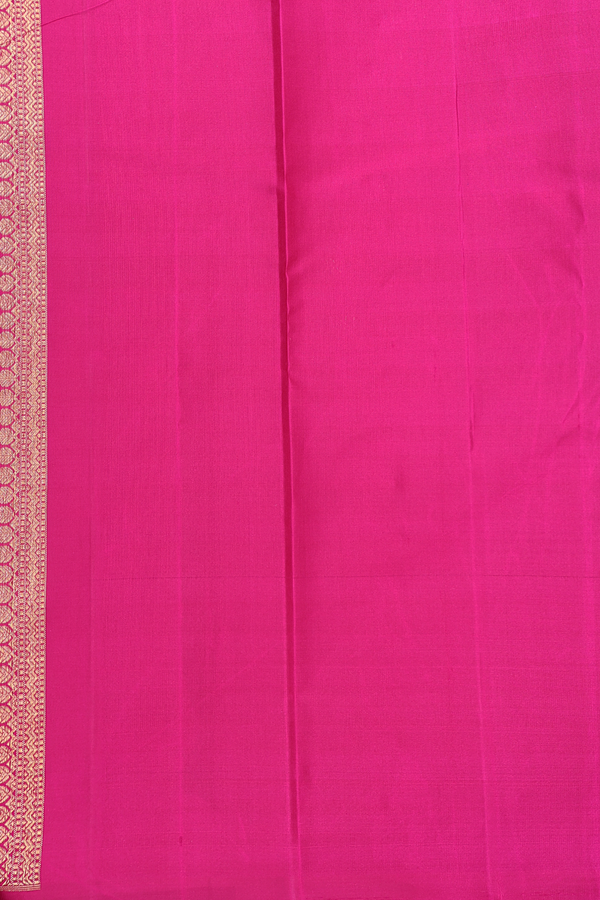 Kanchipuram Silk Saree Rani Pink Along Threadwork With Motifs