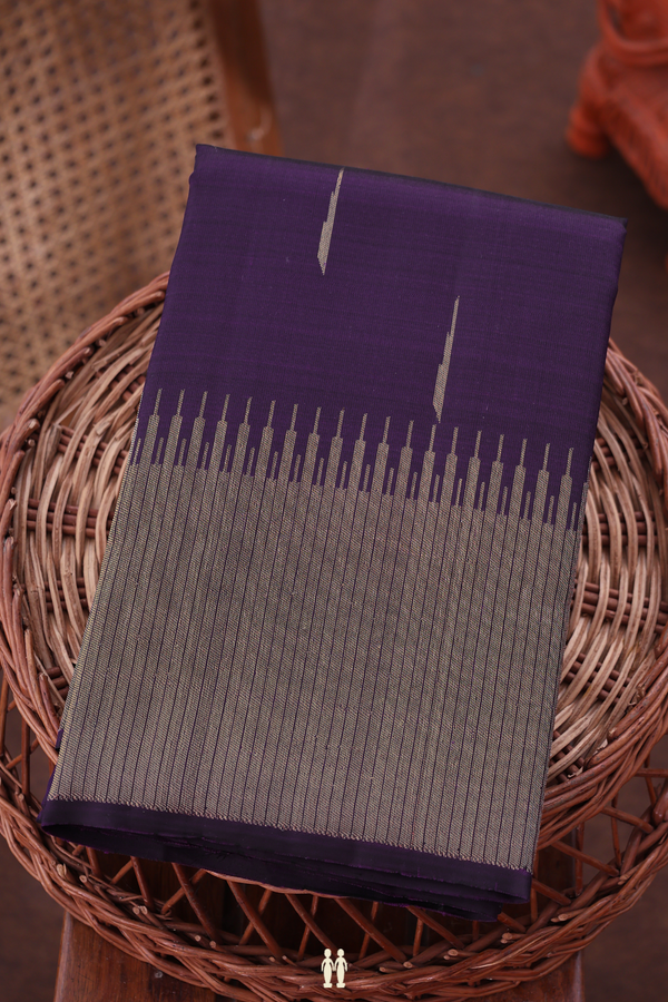 Kanchipuram Silk Saree Regal Purple With Malli Moggu Buttas