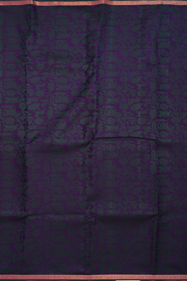 Kanchipuram Silk Saree Regal Purple With Vanasingaram Design
