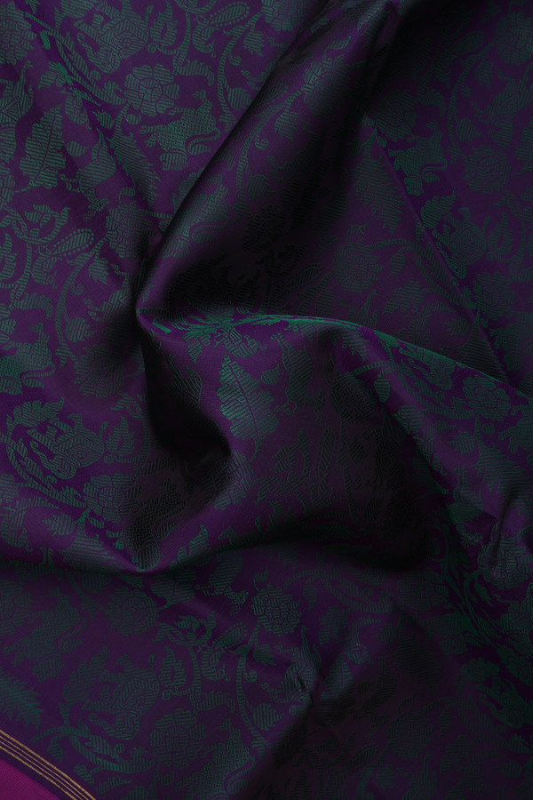 Kanchipuram Silk Saree Regal Purple With Vanasingaram Design