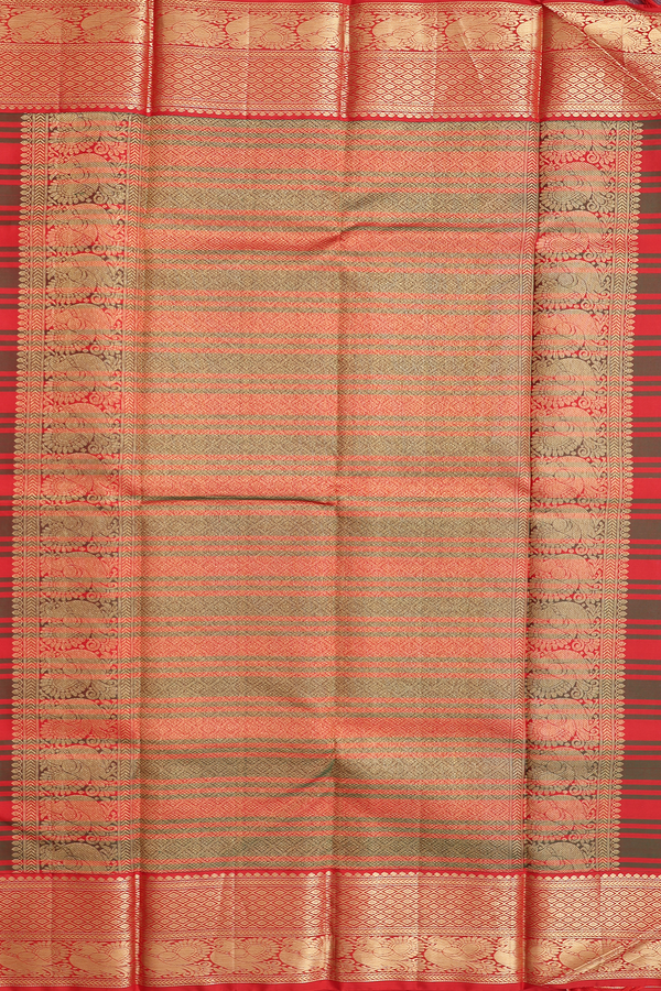 Kanchipuram Silk Saree Rose Red And White With Checks Design