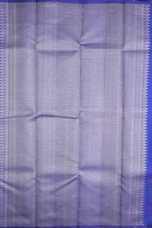 Kanchipuram Silk Saree Royal Blue Along Stripes With Buttas