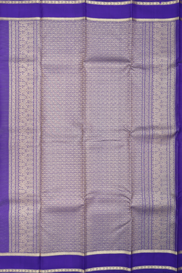 Kanchipuram Silk Saree Royal Blue Along Stripes With Buttas