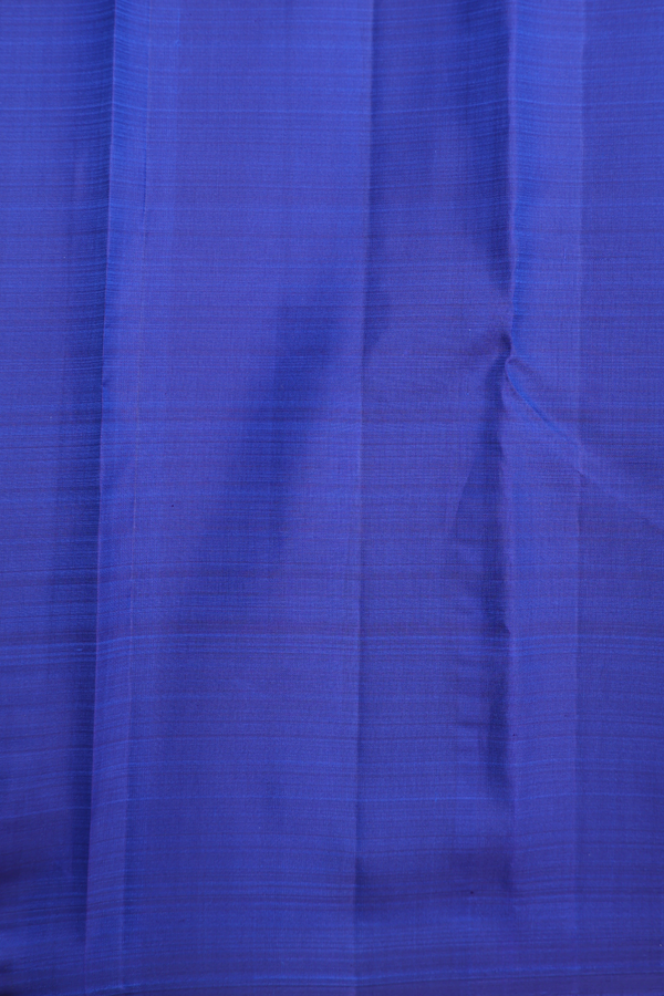 Kanchipuram Silk Saree Royal Blue Along Stripes With Buttas