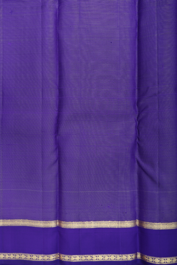 Kanchipuram Silk Saree Royal Blue Along Stripes With Buttas