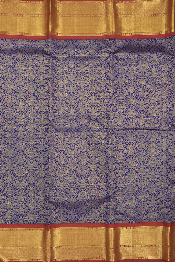 Kanchipuram Silk Saree Royal Blue With Iruthalai Pakshi Design
