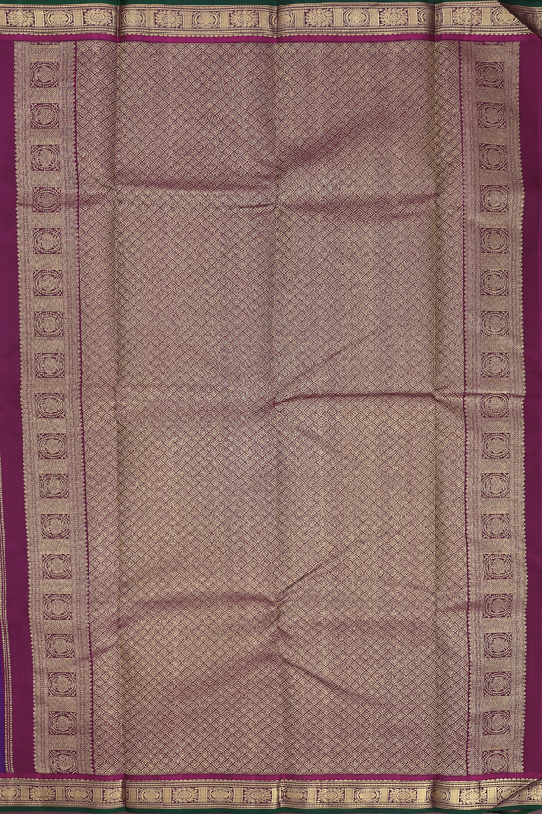 Kanchipuram Silk Saree Royal Blue With Peacock Floral Buttas