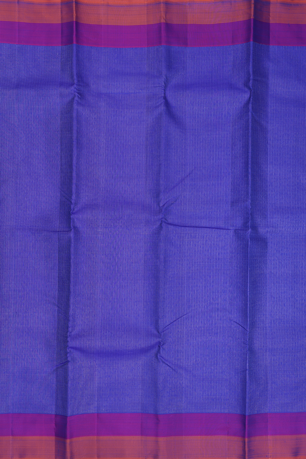 Kanchipuram Silk Saree Royal Blue With Stripes Design