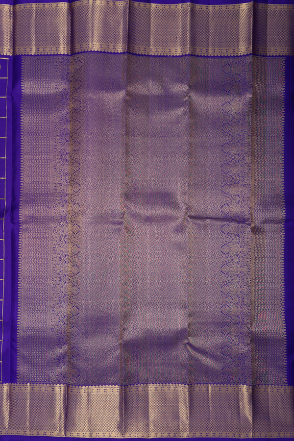 Kanchipuram Silk Saree Royal Purple Along Checks With Buttas