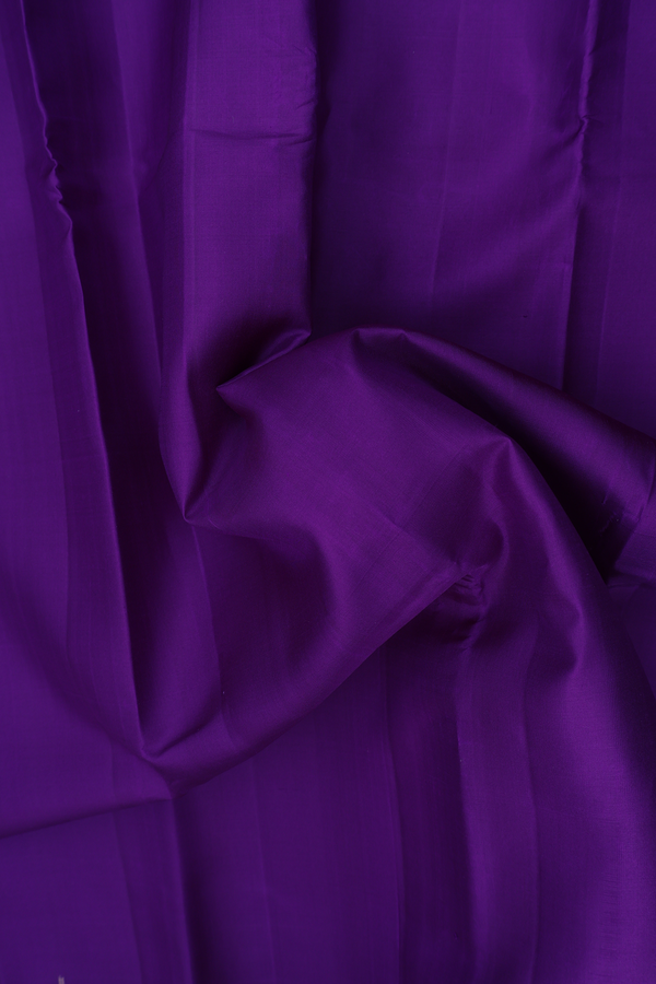 Kanchipuram Silk Saree Royal Purple With Ganga Jamuna Border