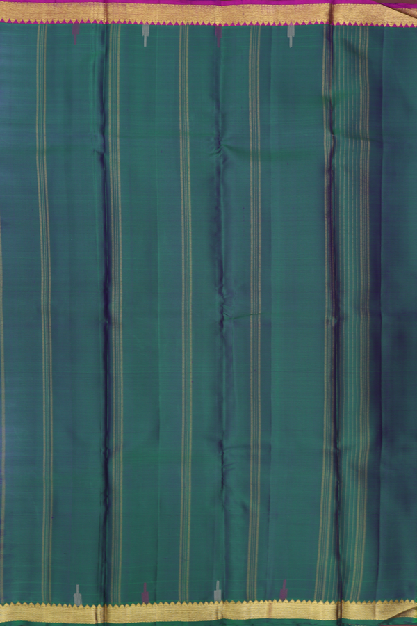 Kanchipuram Silk Saree Royal Purple With Ganga Jamuna Border