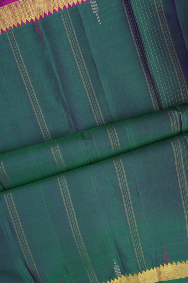 Kanchipuram Silk Saree Royal Purple With Ganga Jamuna Border