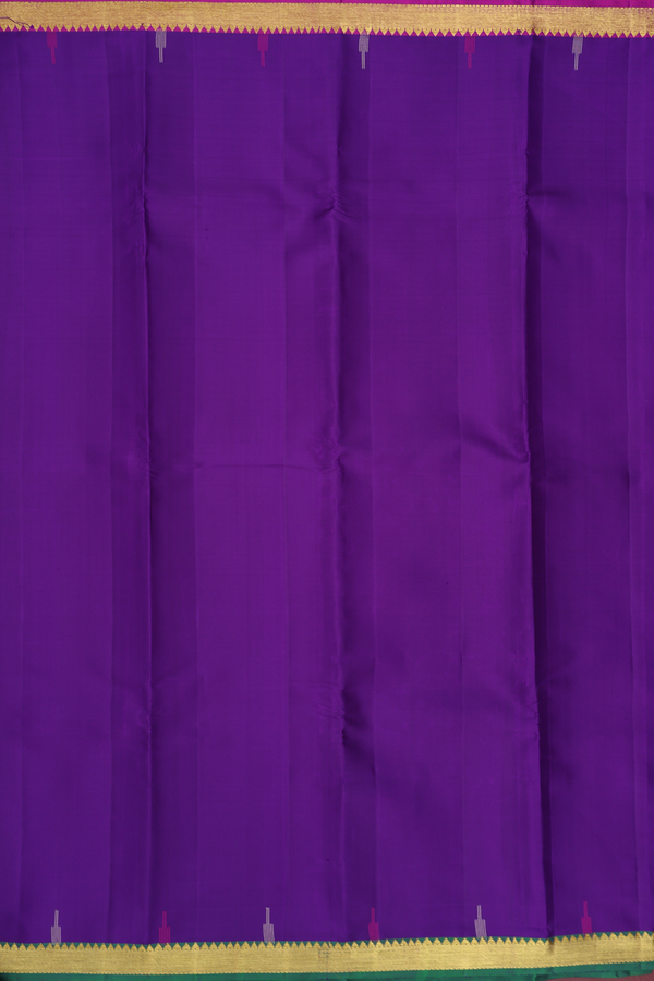Kanchipuram Silk Saree Royal Purple With Ganga Jamuna Border