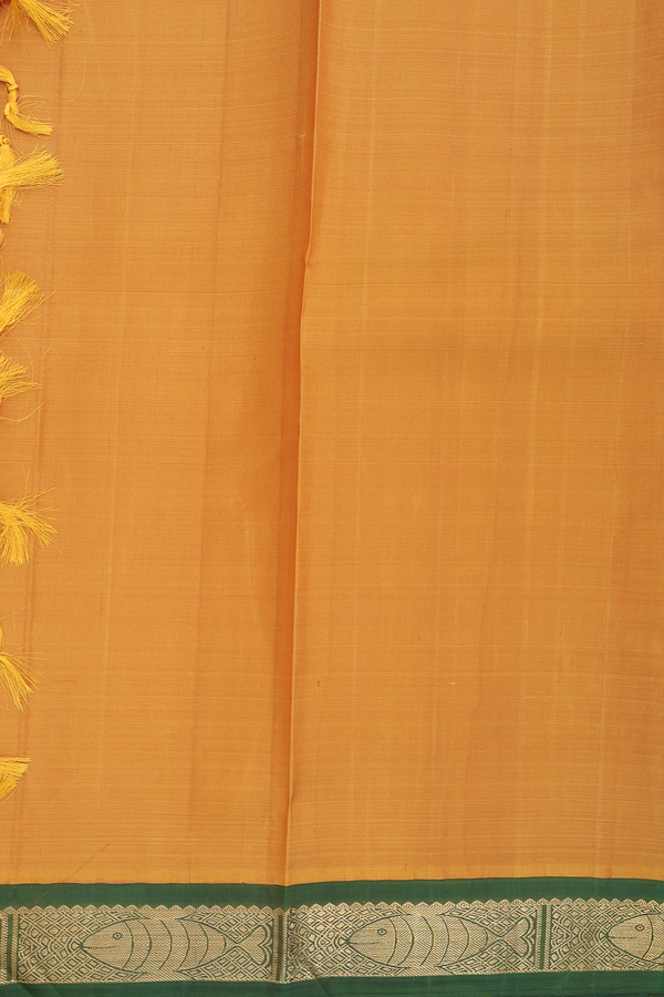 Kanchipuram Silk Saree In Ruby Red With Contrast Border