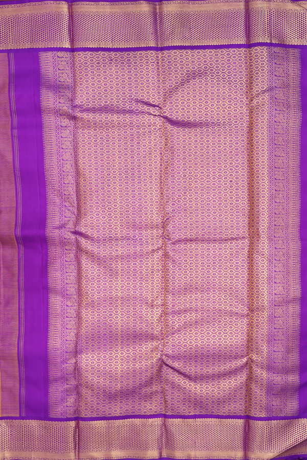 Kanchipuram Silk Saree Saffron Yellow With Jacquard Pattern