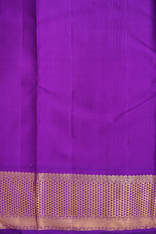 Kanchipuram Silk Saree Saffron Yellow With Jacquard Pattern
