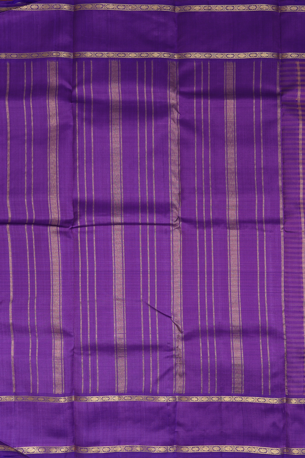 Kanchipuram Silk Saree Shades Of Purple With Stripes Design
