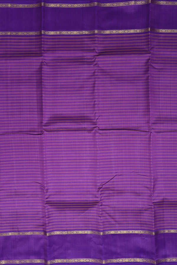Kanchipuram Silk Saree Shades Of Purple With Stripes Design