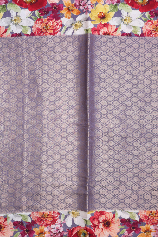 Kanchipuram Silk Saree Space Blue With Brocade Design
