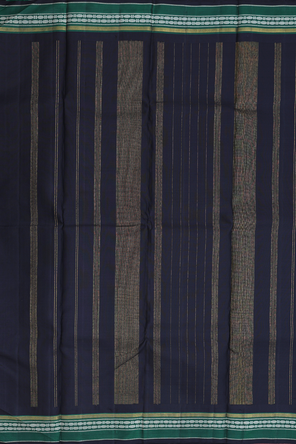 Kanchipuram Silk Saree Sunflower Yellow With Stripes Design