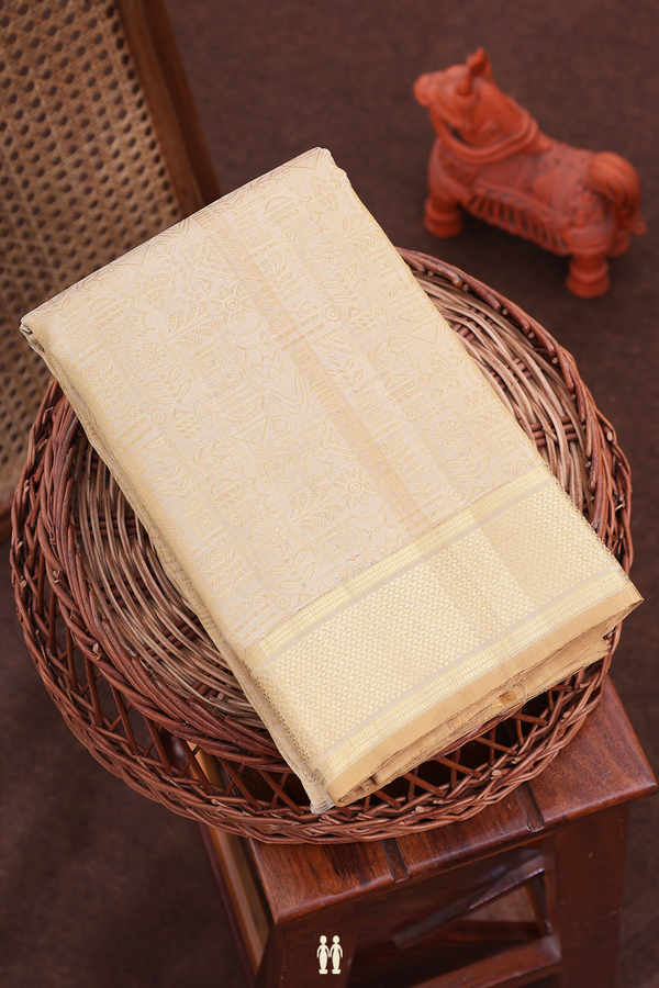 Kanchipuram Silk Saree In Tan Brown With Brocade Design